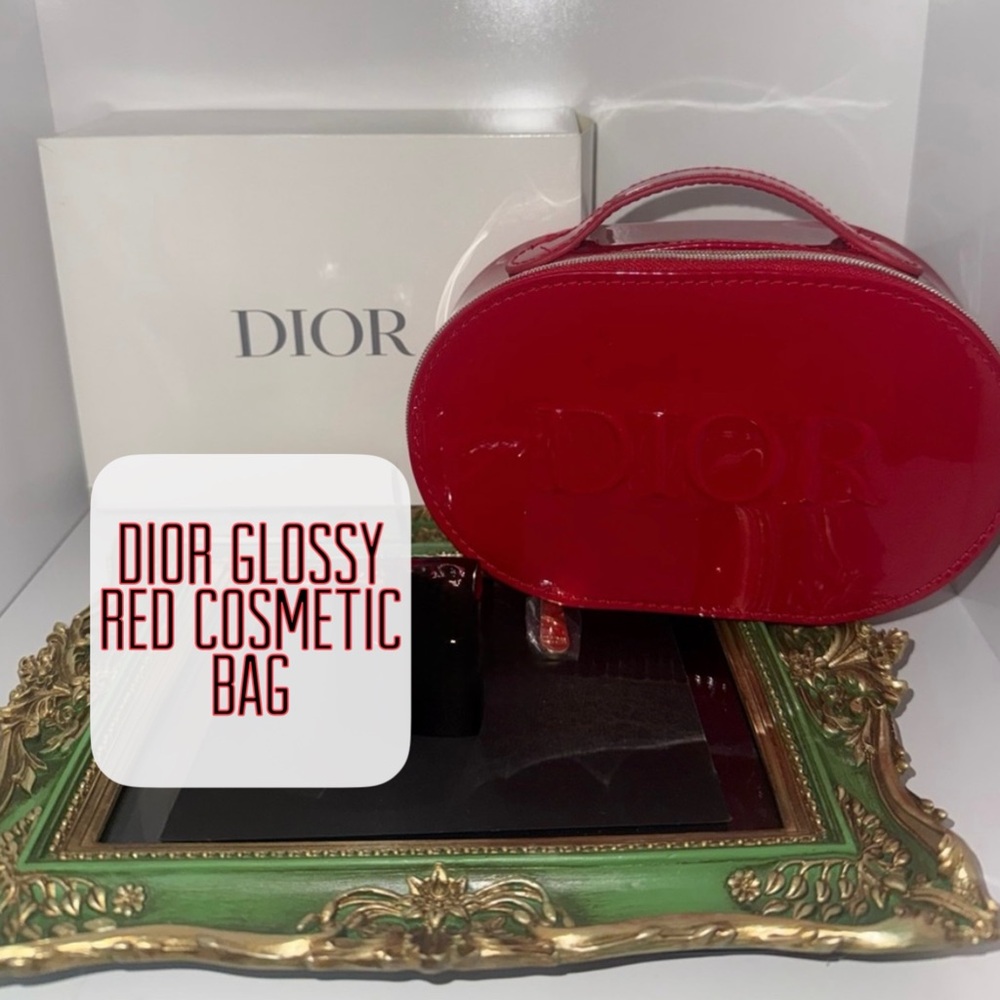 Dior Glossy Red cosmetic bag